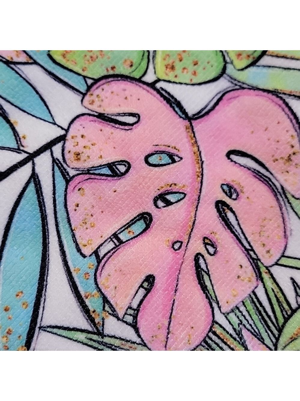 Tropical Leaf Print Round Microfiber Beach Towel EUC/NWOT - Picture 3 of 5